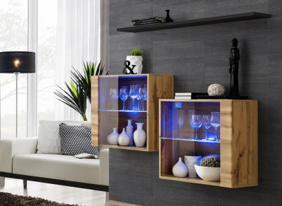 Modern Furniture Luxury Wall unit 130 cm Living room Furnishings Complete e Set 3pcs.